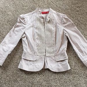 ELLE Lace Front Jacket - Khaki - Size XS